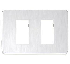 Tapa doble Orión aluminio/gris Schneider