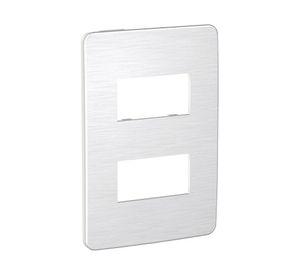 Tapa doble Orión aluminio/gris Schneider