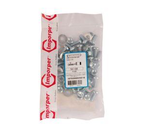 Perno cocina + tuerca + golilla 1/4 x 5/8'' zincado 25 unidades Imporper