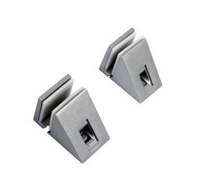 Soporte repisa kalabrone cristal volado niquelado mate x2 unidades hbt