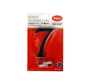 Número 7 8,5 cm Rústico negro Poli