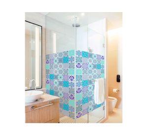 Vinilo adhesivo 15x15 cm Aqua 12 unidades