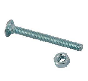 Perno coche + tuerca 1/4 x 2 1/2'' zincado 4 unidades Imporper