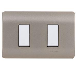Interruptor doble placa armada 9/15 16A MWD42112 Scheneider