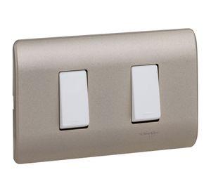 Interruptor doble placa armada 9/15 16A MWD42112 Scheneider