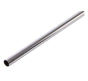 Tubo cortina 16 mm 1 m liso cromado Metalhsa