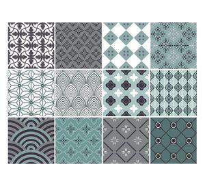 Vinilo adhesivo 15x15 cm menta 12 unidades