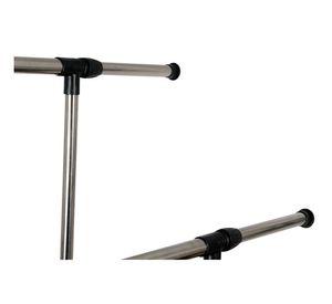 Colgador ropa extensible 145x43x165 cm barra intermedia doble ruedas