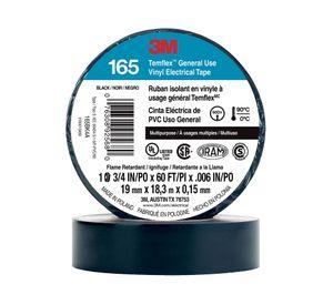 Cinta eléctrica 19 mm x 18,3 m Temflex 165 negro