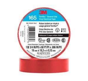 Cinta eléctrica 19 mm x 18,3 m Temflex 165 rojo