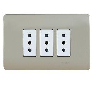 Placa armada tomacorriente 10A 2P+T Génesis millan Schneider