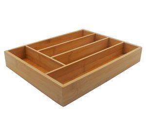 Organizador cubiertos Bambú 5x26x34 cm