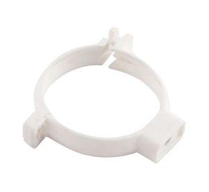 Abrazadera tubo de bajada PVC blanco