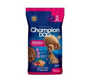 Alimento perro 3 kg raza peque帽a carne, pollo y vegetales Champion Dog