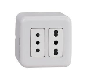 Casquete tomacorriente doble 10/16A Génesis blanco Schneider