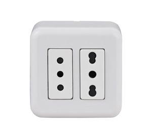 Casquete tomacorriente doble 10/16A Génesis blanco Schneider
