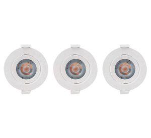 Foco embutido 1L 9 cm LED blanco 3 unidades Drl