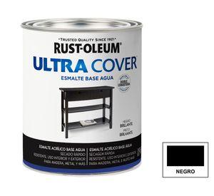 Esmalte al agua 946 ml Ultra cover negro brillante Rust-Oleum