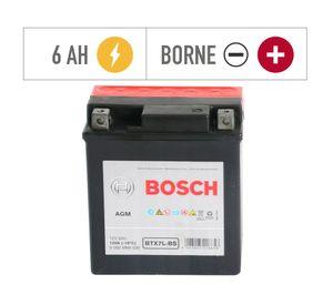 Batería moto 6AH 120CCA derecho BTX7L-BS Bosch
