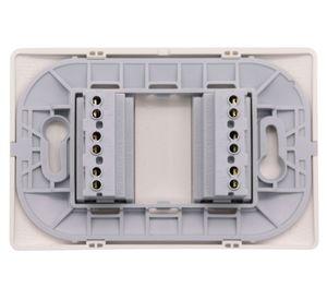 Placa armada tomacorriente doble 10/16A 2P+T Luzica blanco Bticino