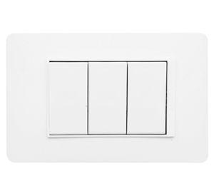 Placa armada interruptor triple 10A 9/32 Luzica blanco Bticino