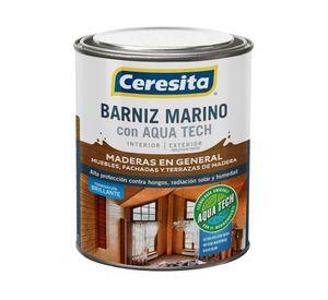 Barniz marino 1/4 galón Aqua Tech natural brillante Ceresita