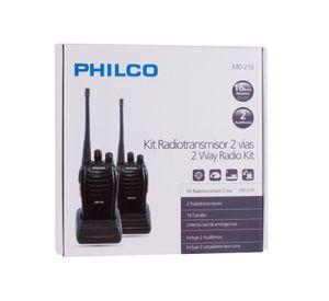 Kit radiotransmisor portátil 16 km 33PHLMD216 negro 2 unidades Philco