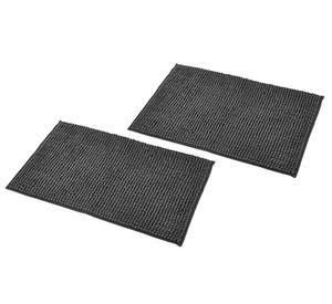 Piso baño 40x60 cm shaggy gris 2 unidades Cotidiana