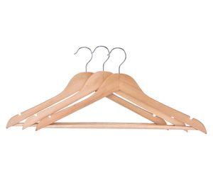 Colgador madera natural 3 unidades