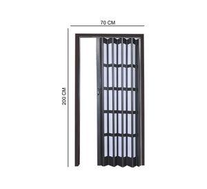Puerta Plegable PVC 70x200 cm Wengue con ventana Baldara