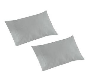 Funda almohada 50x70 cm gris 2 unidades Cotidiana