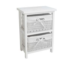 Mueble organizador 2 canastos blanco