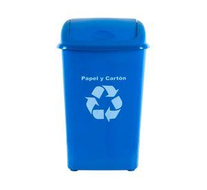 Basurero 30 litros reciclaje papel/cartón azul