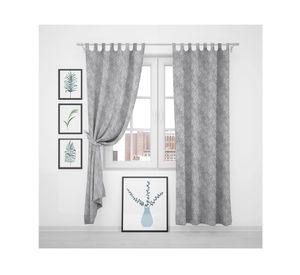 Cortina velo 140x230 cm Hojas gris Cotidiana