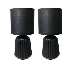Lámpara sobremesa 1L E27 2 unidades negro