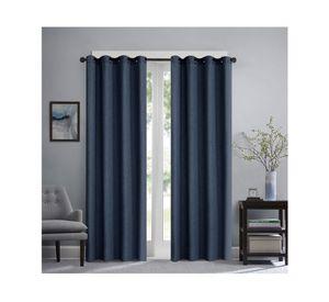Cortina 140x230 cm Textura azul marino 2 unidades Cotidiana