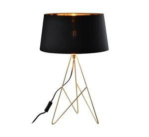 Lámpara sobremesa 1L E27 geométrica negro/dorado
