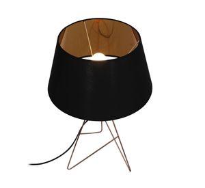 Lámpara sobremesa 1L E27 geométrica negro/dorado