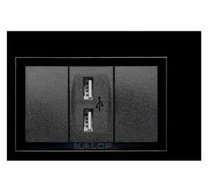 Placa armada USB doble KS40491 negro Kalop