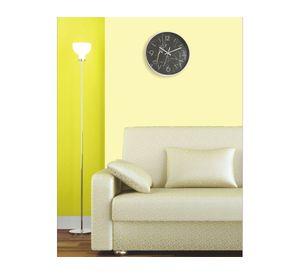 Reloj 30 cm pared negro/plateado Ronda