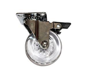 Rueda 75 mm placa con freno transparente Gevemac