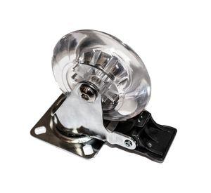 Rueda 75 mm placa con freno transparente Gevemac