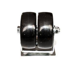 Rueda doble 50 mm placa negro Gevemac