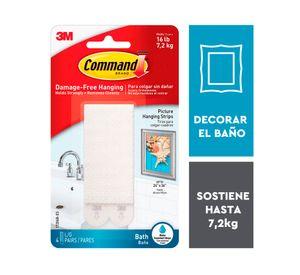 Tiras para colgar cuadros impermeable Grande 4 pares Command
