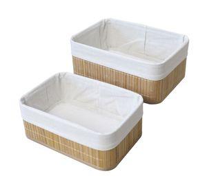 Canasto Bamboo natural 2 piezas