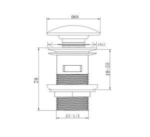 Desagüe Pop Up con ventana 1-1/4"