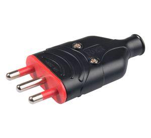 Enchufe macho volante 16A 2P+T RS78007 negro Rosi
