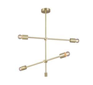 Lámpara colgar 4L E27 Asterisk gold bzlargo