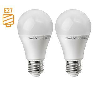 Ampolleta bright LED 9,5W E27 luz fría A60 2 unidades Megabright