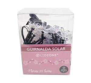 Guirnalda de luces 1.5W 20 luces luz cálida Flores negro